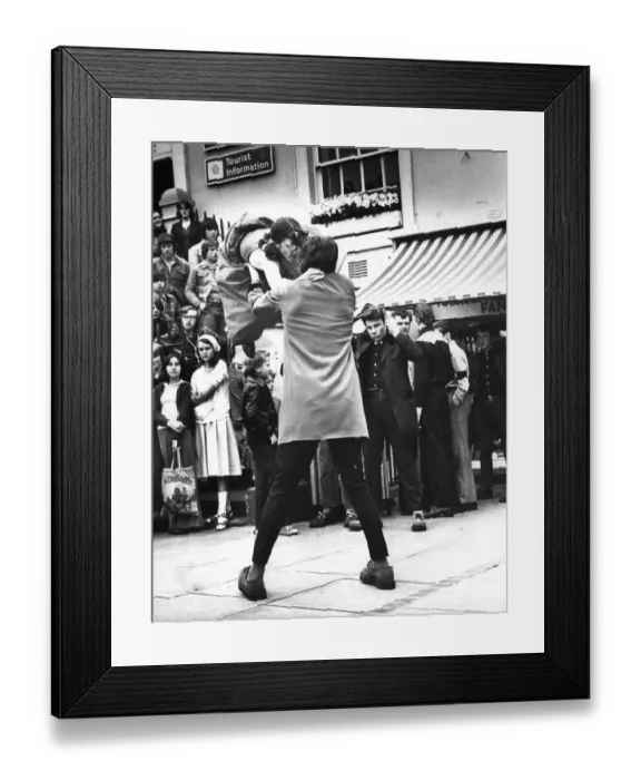 Framed Print : Teddy Boys and Girls dancing in the streets of North East Britain Picture Framed Print : Teddy Boys and Girls dancing in the streets of North East Britain Picture