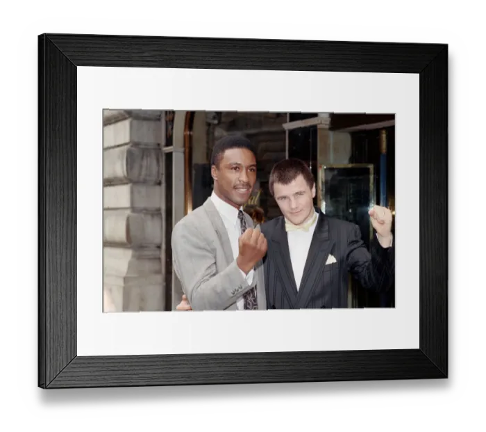 Framed Print : British boxers Michael Watson and Jim McDonnell. 12th September 1989 Framed Print : British boxers Michael Watson and Jim McDonnell. 12th September 1989