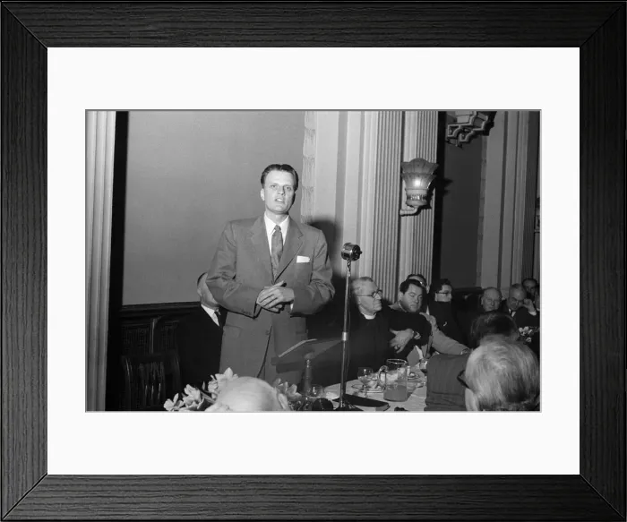 Framed Print : American evangelist Billy Graham hosts luncheon reception given for the clergy Framed Print : American evangelist Billy Graham hosts luncheon reception given for the clergy