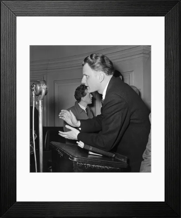 Framed Print : American evangelist Billy Graham at the Central Hall in Westminster Framed Print : American evangelist Billy Graham at the Central Hall in Westminster