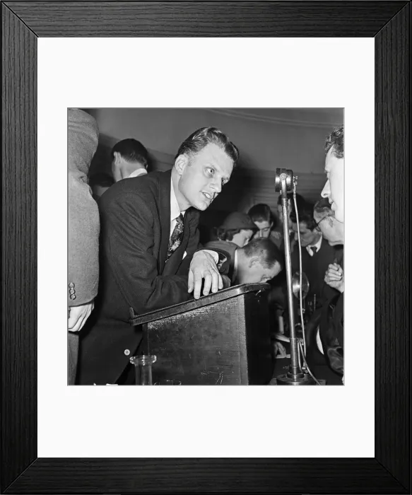 Framed Print : American evangelist Billy Graham at the Central Hall in Westminster Framed Print : American evangelist Billy Graham at the Central Hall in Westminster