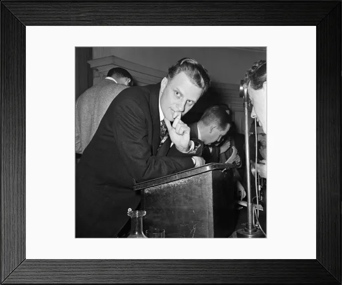 Framed Print : American evangelist Billy Graham at the Central Hall in Westminster