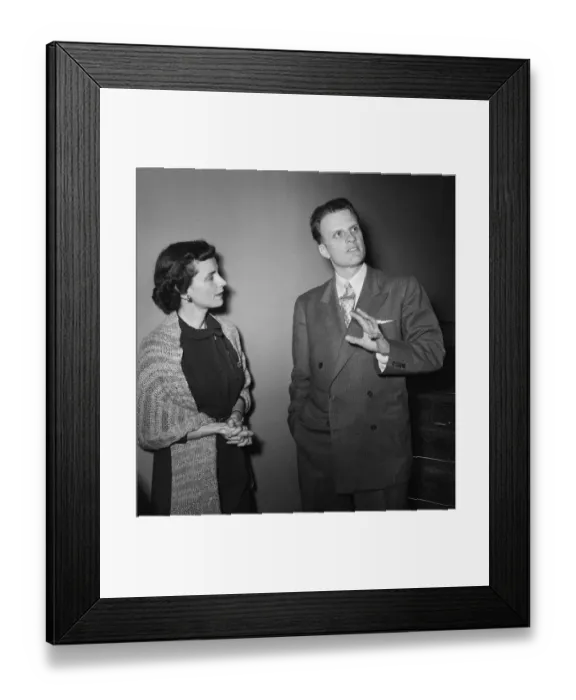 Framed Print : American evangelist Billy Graham with his wife Ruth at the Central Hall in Westminster Framed Print : American evangelist Billy Graham with his wife Ruth at the Central Hall in Westminster