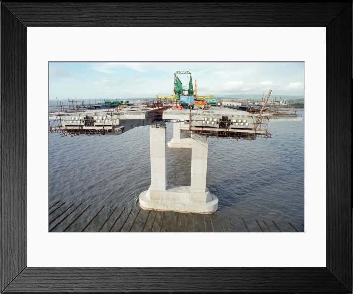 Framed Print : The Second Severn Crossing under construction. 15th November 1995 Framed Print : The Second Severn Crossing under construction. 15th November 1995