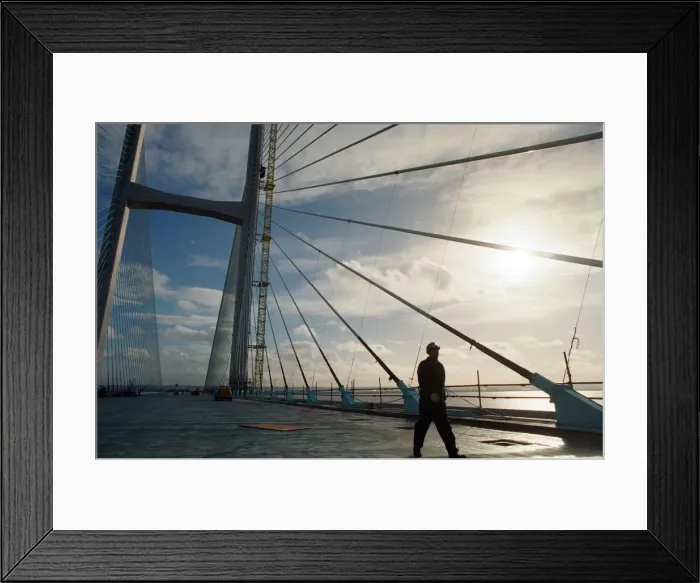 Framed Print : The Second Severn Crossing under construction. 15th November 1995 Framed Print : The Second Severn Crossing under construction. 15th November 1995