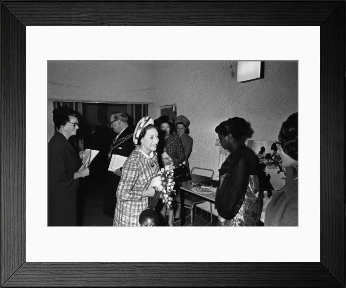 Framed Print : Princess Margaret visits the Sparkbrook Association Family Centre