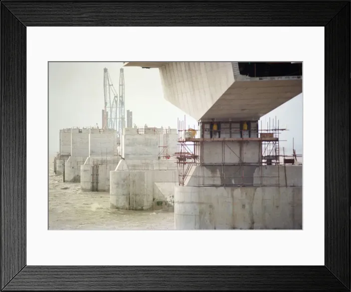 Framed Print : The Second Severn Crossing under construction. 25th January 1994 Framed Print : The Second Severn Crossing under construction. 25th January 1994