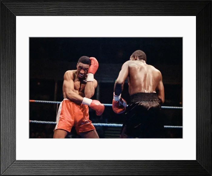 Framed Print : Mike McCallum vs Michael Watson for the WBA middleweight title Framed Print : Mike McCallum vs Michael Watson for the WBA middleweight title
