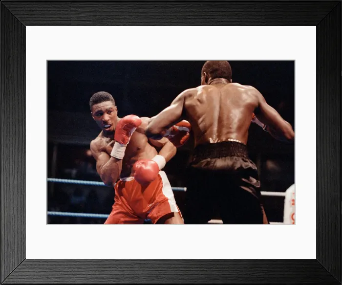 Framed Print : Mike McCallum vs Michael Watson for the WBA middleweight title Framed Print : Mike McCallum vs Michael Watson for the WBA middleweight title