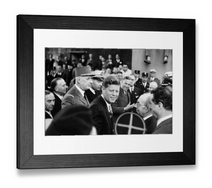 Framed Print : Visit of the American president John F Kennedy and his wife Jackie to Paris, France