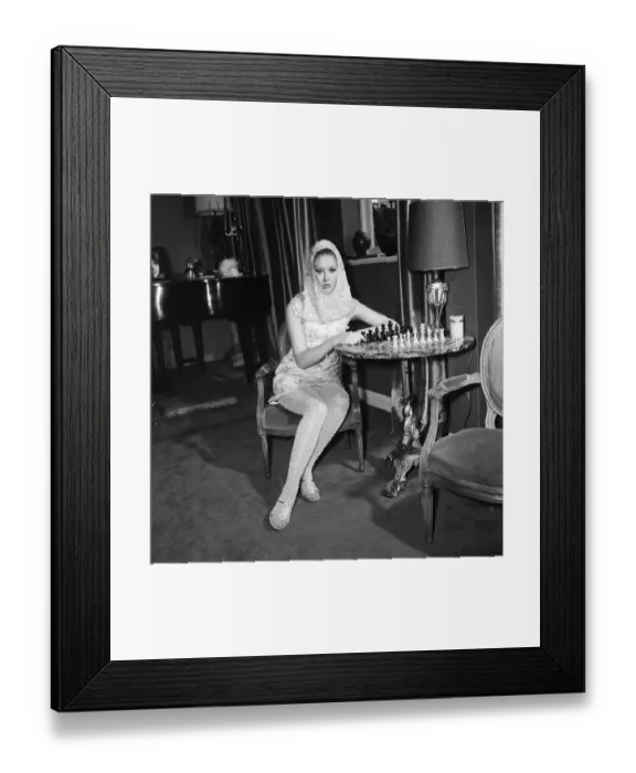 Framed Print : 18-year-old Penny Brahms gave her new dress a rehearsal for tonight when Penny will