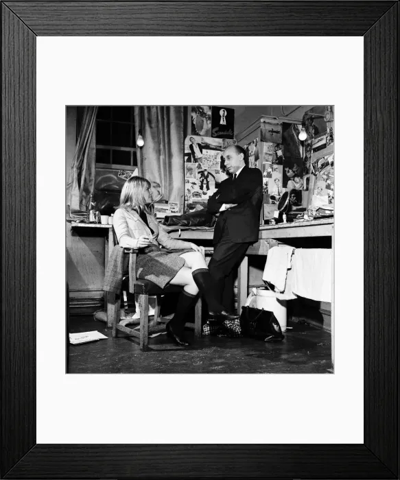Framed Print : Julie Christie interviewed by Donald Zec in Birmingham. 5th November 1963 Framed Print : Julie Christie interviewed by Donald Zec in Birmingham. 5th November 1963