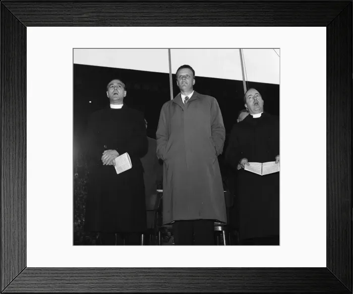 Framed Print : American evangelist Billy Graham at Wembley during his visit to London