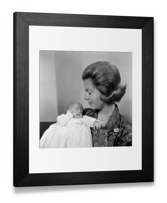 Framed Print : The Duchess of Kent with her baby son, the Earl of St Andrews at her home Coppins in Iver Framed Print : The Duchess of Kent with her baby son, the Earl of St Andrews at her home Coppins in Iver