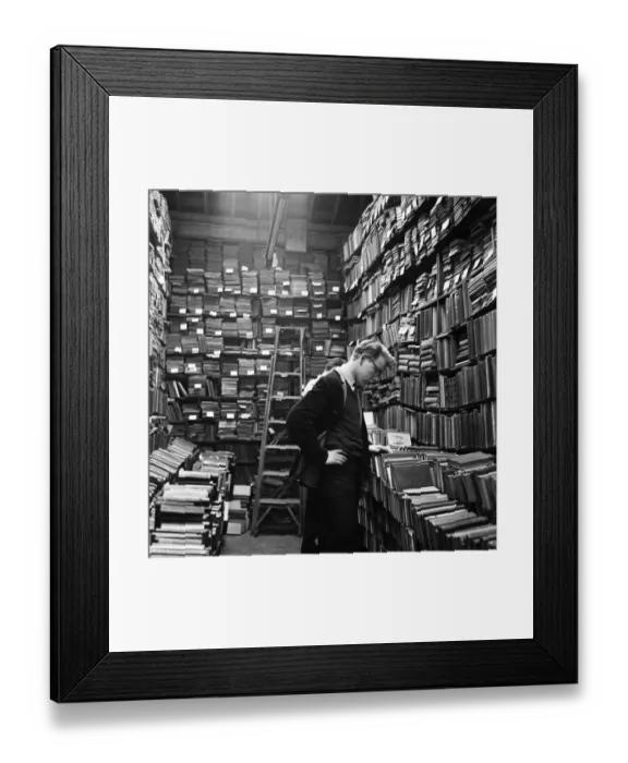 Framed Print : Shopping for books in Belfast, Northern Ireland. 9th October 1963
