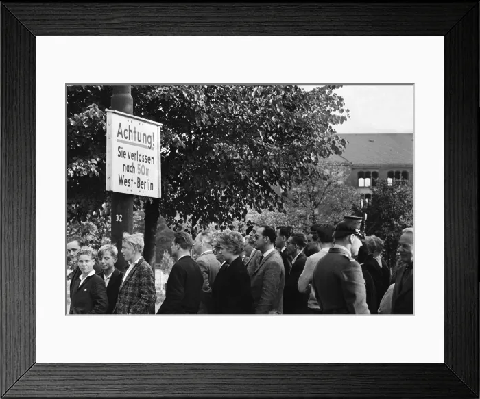 Framed Print : Scenes in Berlin shortly after the erection of the Berlin Wall Framed Print : Scenes in Berlin shortly after the erection of the Berlin Wall