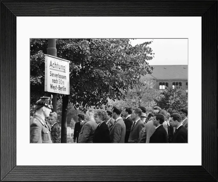 Framed Print : Scenes in Berlin shortly after the erection of the Berlin Wall Framed Print : Scenes in Berlin shortly after the erection of the Berlin Wall