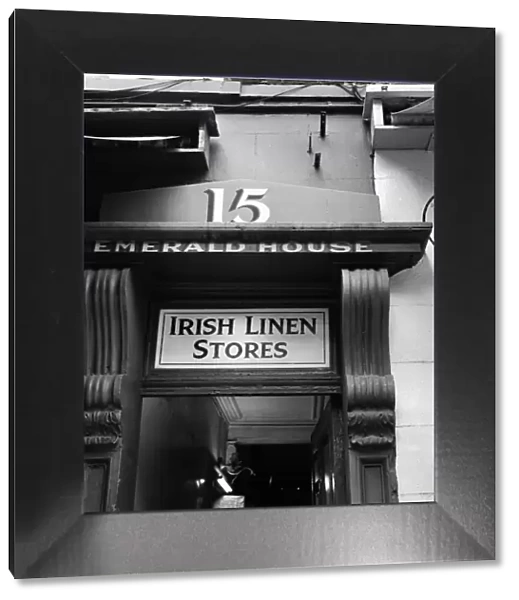 Irish linen shop in Belfast. Northern Ireland. 9th October 1963