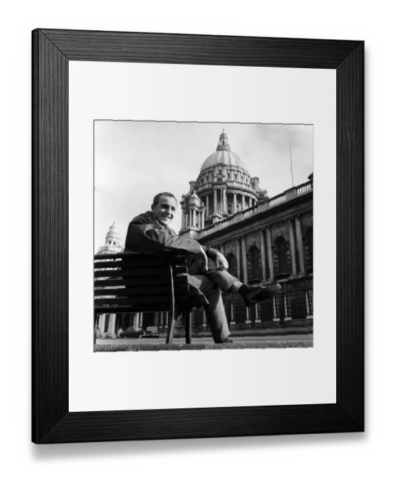 Framed Print : John Pilger at City Hall, Belfast. Northern Ireland. 9th October 1963 Framed Print : John Pilger at City Hall, Belfast. Northern Ireland. 9th October 1963