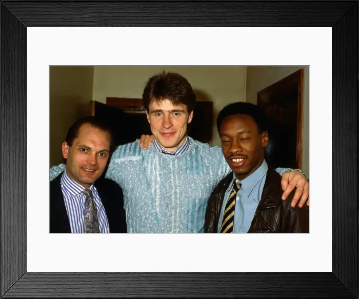 Framed Print : Jan Bartram with Ray Wilkins & Mark Walters 1988 Framed Print : Jan Bartram with Ray Wilkins & Mark Walters 1988