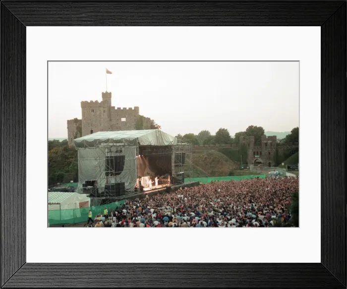 Framed Print : Bryan Adams, Canadian singer songwriter in concert, Cardiff Castle, Cardiff, Wales