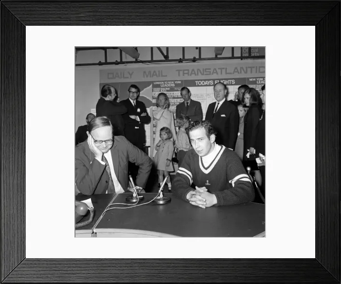 Framed Print : Prince Michael of Kent is interviewed by Cliff Michelmore after he took part in the Daily Framed Print : Prince Michael of Kent is interviewed by Cliff Michelmore after he took part in the Daily