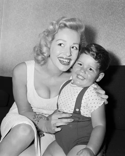 Sheree Winton, English TV presenter, with her son 2 year old Dale Winton