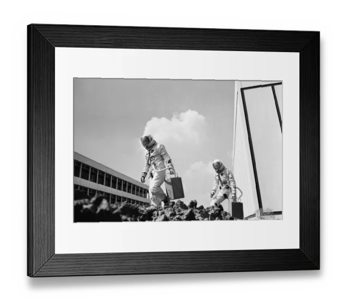 Framed Print : British Personnel at NASA Manned Spacecraft Center, where human spaceflight training