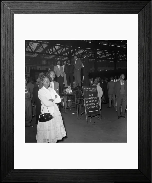 Framed Print : Nearly 1000 West Indian immigrants arrive in three boats trains at Waterloo Station