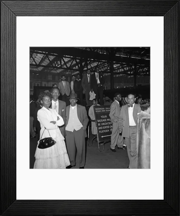 Framed Print : Nearly 1000 West Indian immigrants arrive in three boats trains at Waterloo Station