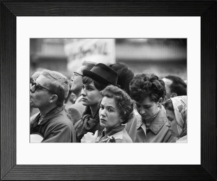 Framed Print : Mass demonstration held outside Rathaus Schoneberg City Hall in protest against Framed Print : Mass demonstration held outside Rathaus Schoneberg City Hall in protest against
