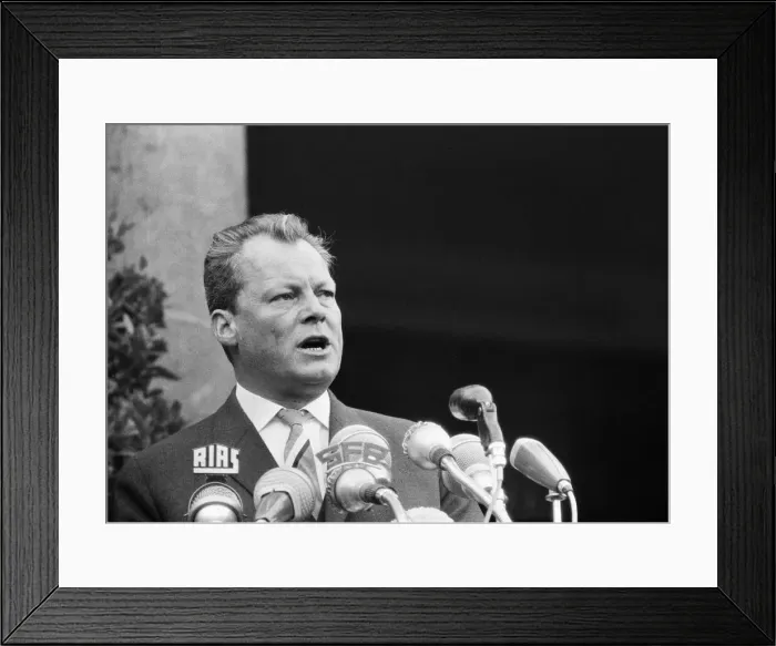 Framed Print : Mass demonstration held outside Rathaus Schoneberg City Hall in protest against Framed Print : Mass demonstration held outside Rathaus Schoneberg City Hall in protest against