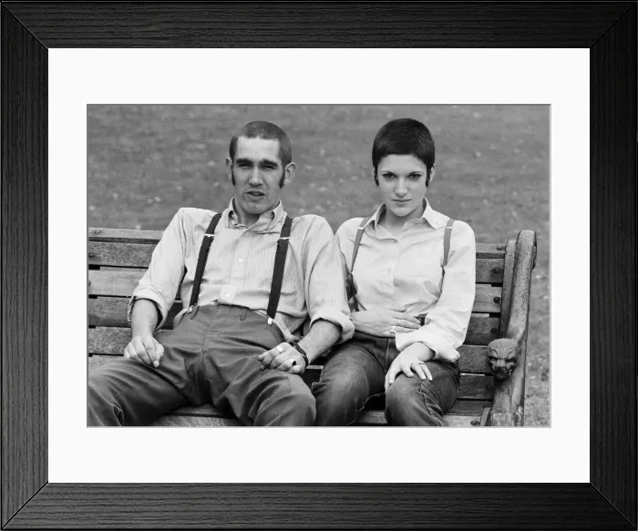 Framed Print : Skinhead couple Glenda Peake and Tony Hughes. 7th October 1969 Framed Print : Skinhead couple Glenda Peake and Tony Hughes. 7th October 1969