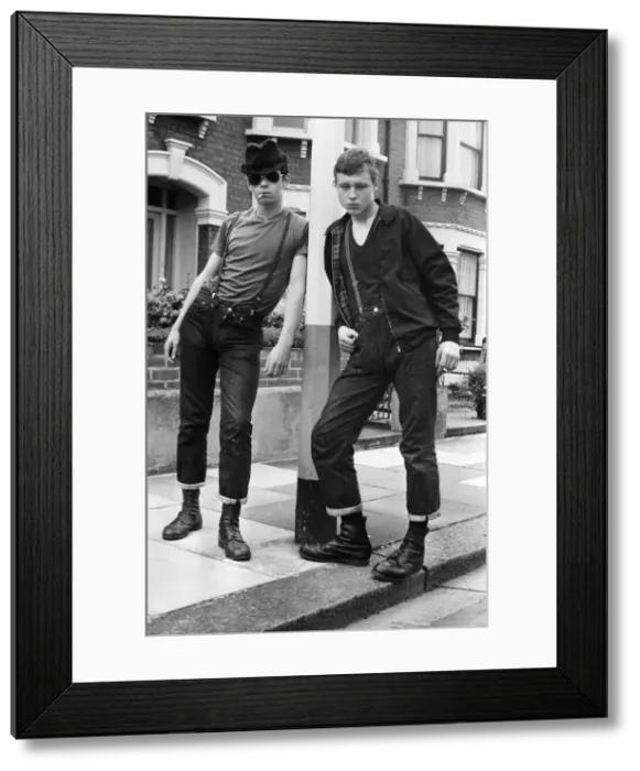 Framed Print : Skinhead and Ben Sherman boy. 15th August 1970 Framed Print : Skinhead and Ben Sherman boy. 15th August 1970