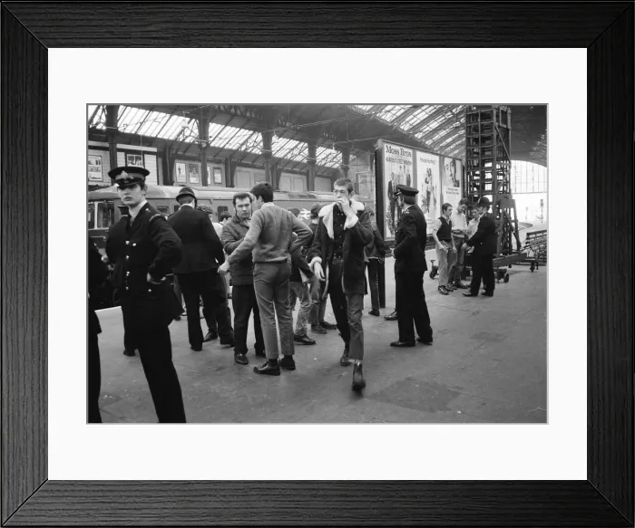 Framed Print : The scene at Brighton railway station where two dozen police officers sorted out Framed Print : The scene at Brighton railway station where two dozen police officers sorted out