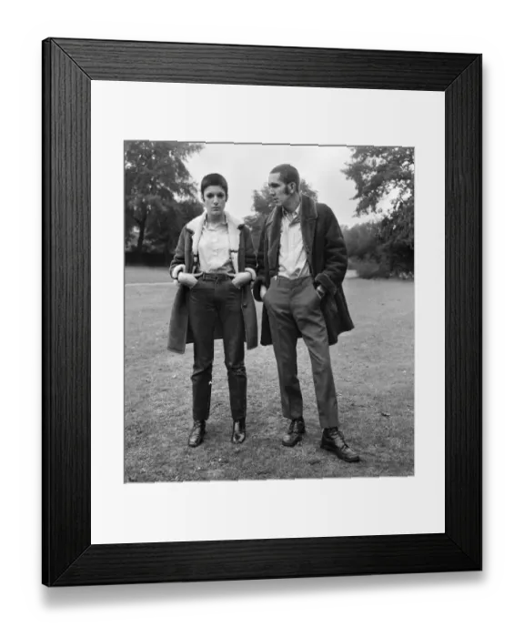 Framed Print : Skinhead couple Glenda Peake and Tony Hughes. 7th October 1969