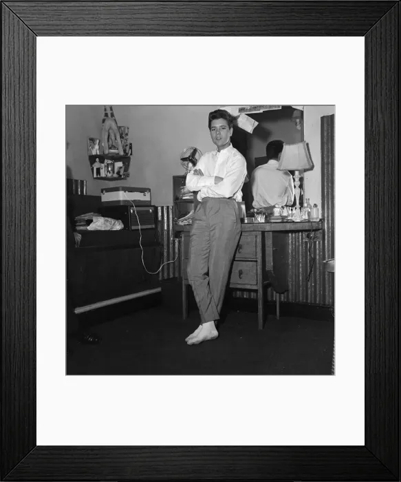 Framed Print : Cliff Richard pictured in his dressing room at the Palladium. 26th September 1960 Framed Print : Cliff Richard pictured in his dressing room at the Palladium. 26th September 1960