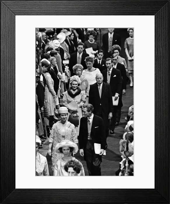 Framed Print : The wedding of Princess Alexandra of Kent and Angus Ogilvy at Westminster Abbey