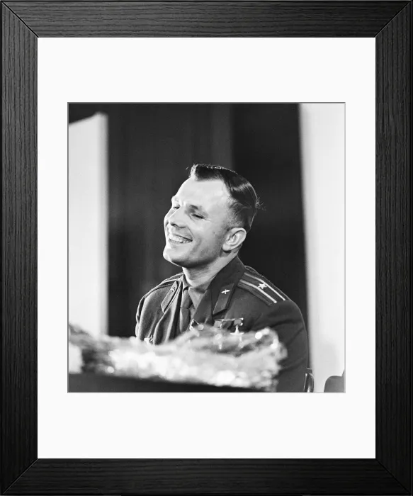 Framed Print : Yuri Gagarin, Soviet Cosmonaut, the first human to journey into outer space when his Framed Print : Yuri Gagarin, Soviet Cosmonaut, the first human to journey into outer space when his