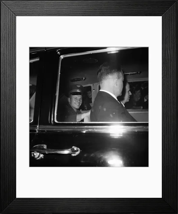 Framed Print : Yuri Gagarin, Soviet Cosmonaut, the first human to journey into outer space when his Framed Print : Yuri Gagarin, Soviet Cosmonaut, the first human to journey into outer space when his