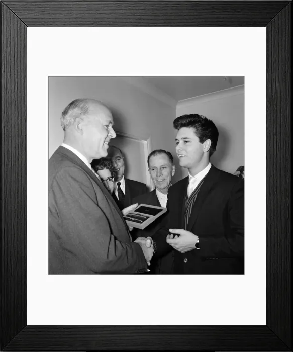 Framed Print : To celebrate his millionth record of Living Doll Framed Print : To celebrate his millionth record of Living Doll