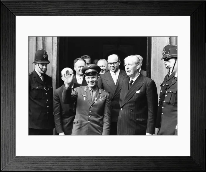 Framed Print : Yuri Gagarin, Soviet Cosmonaut, the first human to journey into outer space when his Framed Print : Yuri Gagarin, Soviet Cosmonaut, the first human to journey into outer space when his