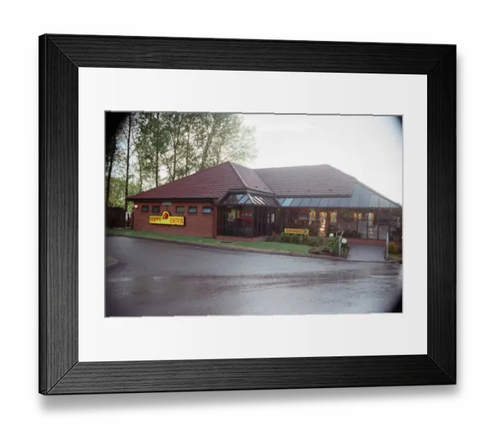 Framed Print : The Happy Eater, Near Belbroughton. 16th May 1990
