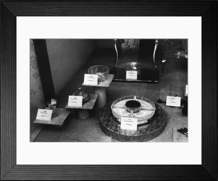 Framed Print : Items for trade on display in a shop window in Luneburg Framed Print : Items for trade on display in a shop window in Luneburg