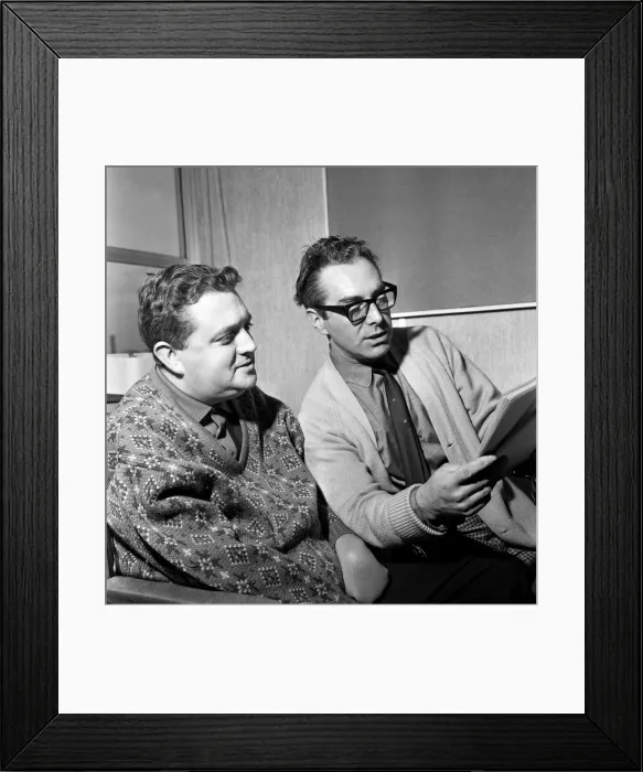 Framed Print : Coronation Street scriptwriters Harry Driver and Vince Powell. 16th November 1966 Framed Print : Coronation Street scriptwriters Harry Driver and Vince Powell. 16th November 1966
