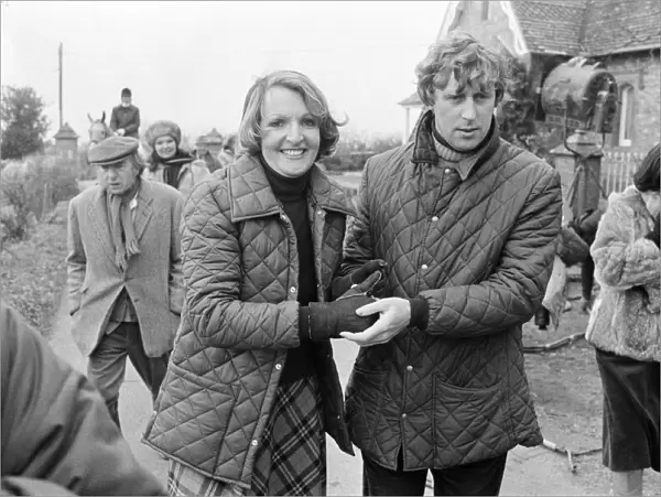 Penelope Keith and her husband Rodney Timpson on the set of 'To the Manor Born'