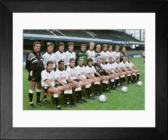 Framed Print : Derby County football club team. 9th August 1989