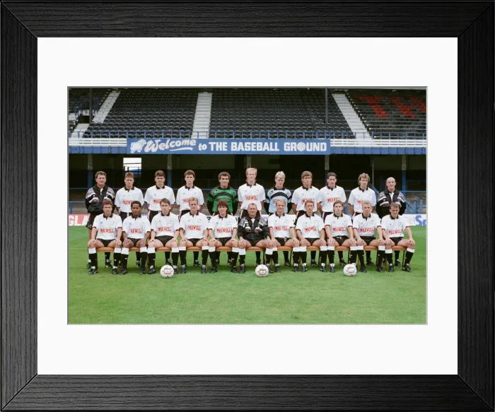 Framed Print : Derby County football club team. 9th August 1989