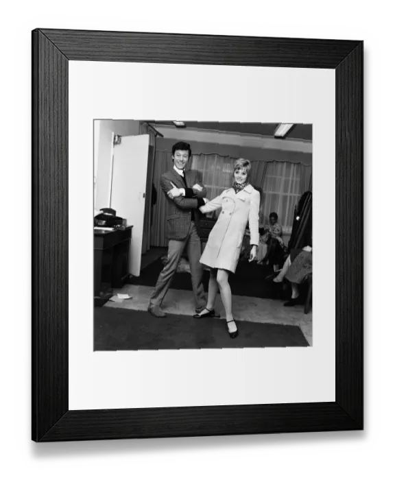 Framed Print : The announcement of the engagement of dancer and choreographer Lionel Blair to model Framed Print : The announcement of the engagement of dancer and choreographer Lionel Blair to model