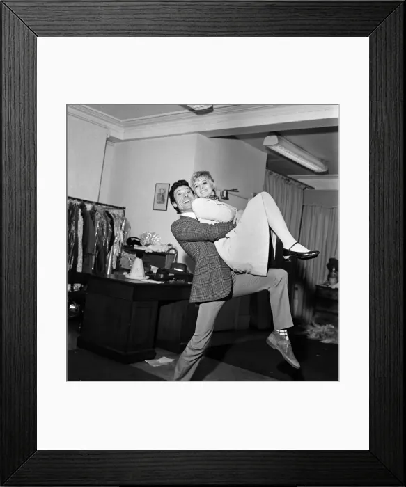 Framed Print : The announcement of the engagement of dancer and choreographer Lionel Blair to model Framed Print : The announcement of the engagement of dancer and choreographer Lionel Blair to model